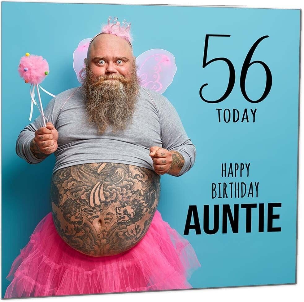Aunt Funny Birthday Card - Bearded Man Joke Funny Aunties