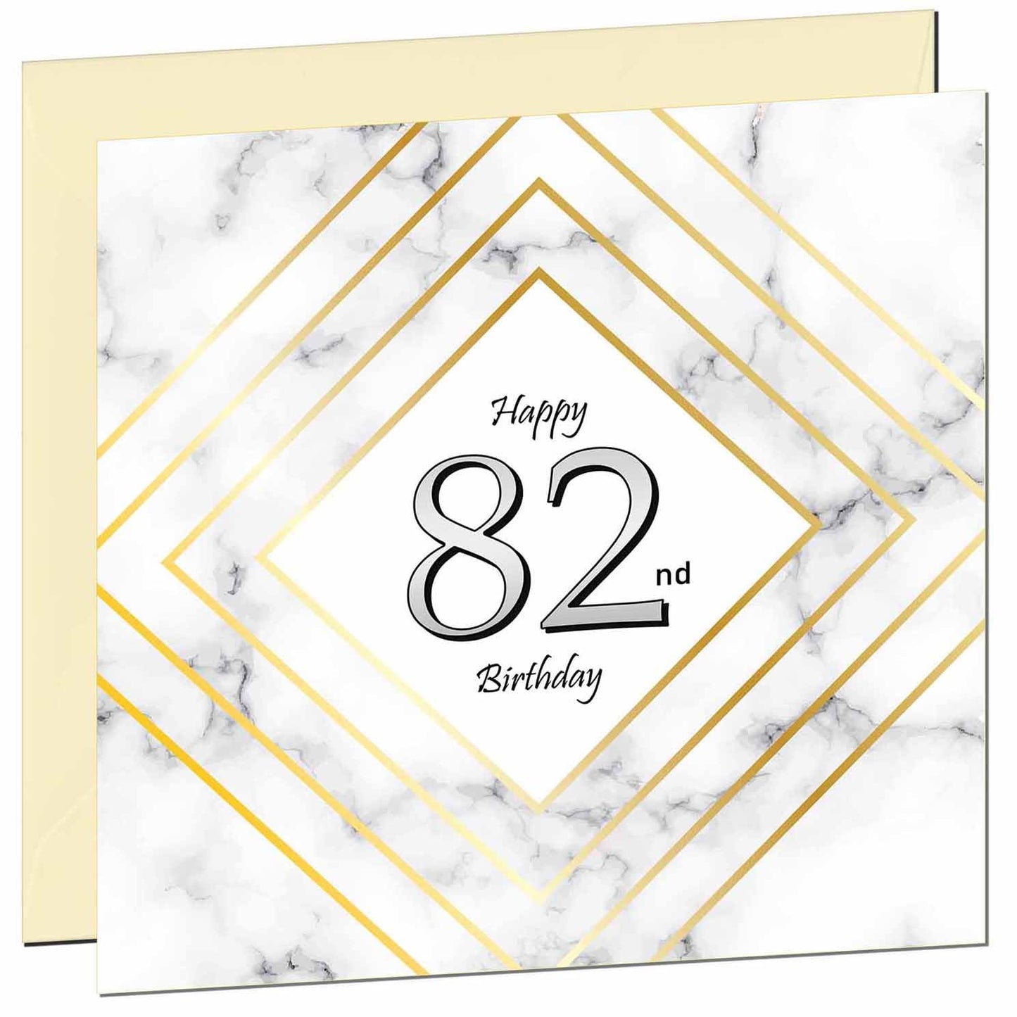 Birthday Card for Men Women - White Marble Gold - Birthday Cards for 59 year old Man FIfty Nine, Fifty Ninth Dad Grandad Grandpa Uncle Bday Gift Nan Mum Aunt