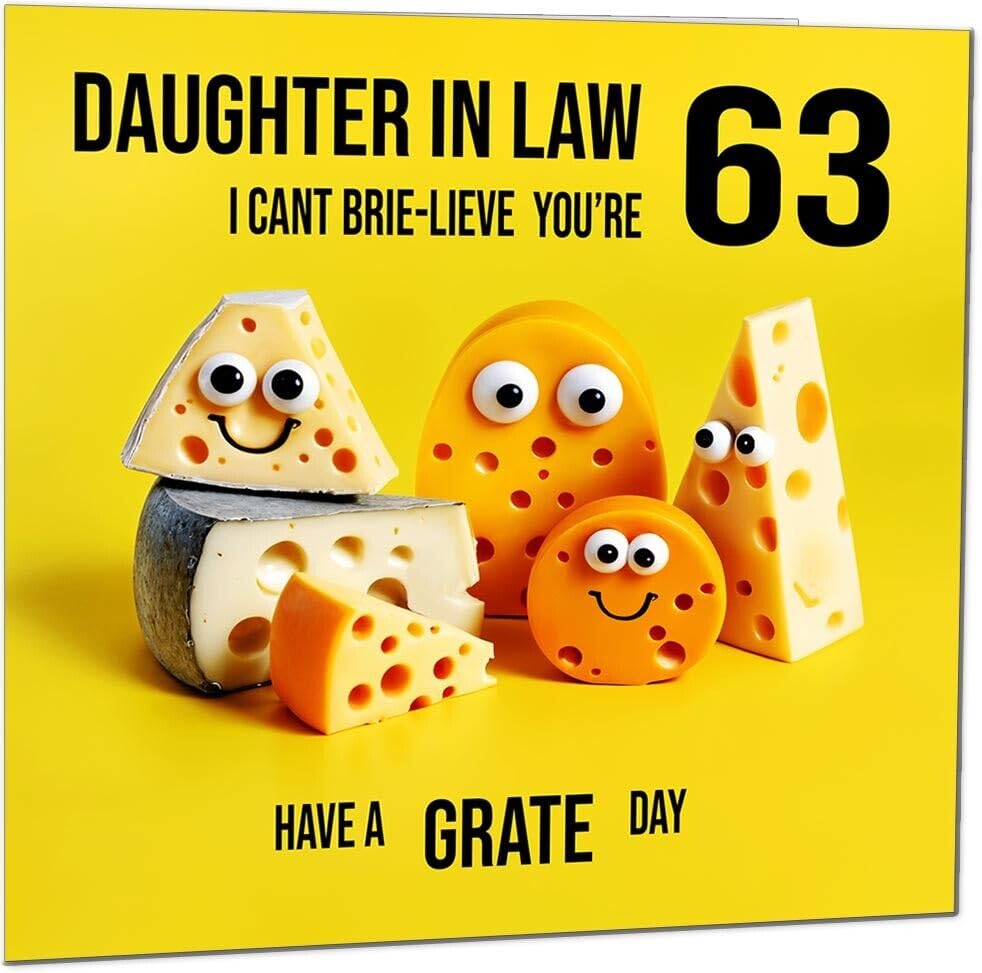 Daughter in Law Birthday Card - Cheese Pun Funny Daughter in Laws