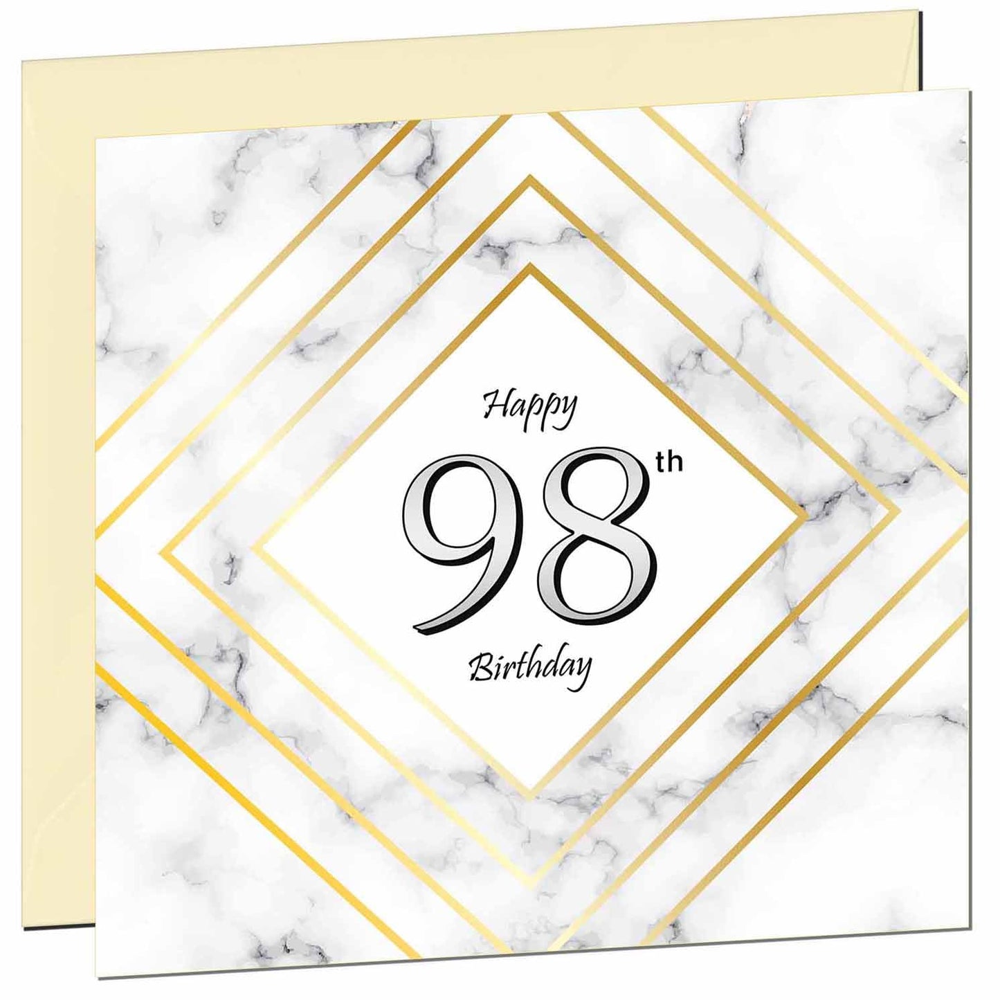 Birthday Card for Men Women - White Marble Gold - Birthday Cards for 59 year old Man FIfty Nine, Fifty Ninth Dad Grandad Grandpa Uncle Bday Gift Nan Mum Aunt