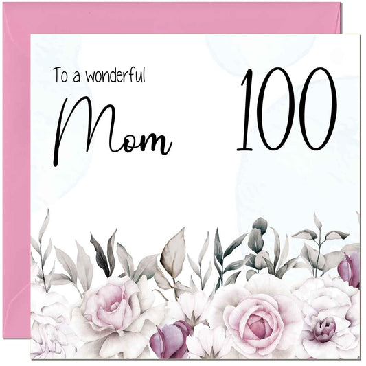 Mom Birthday Card Floral Elegant Best Mom's
