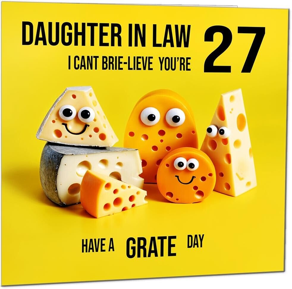 Daughter in Law Birthday Card - Cheese Pun Funny Daughter in Laws