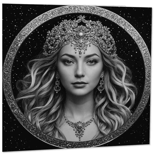 Goddess Greeting Card Moon Space 145mm x 145mm