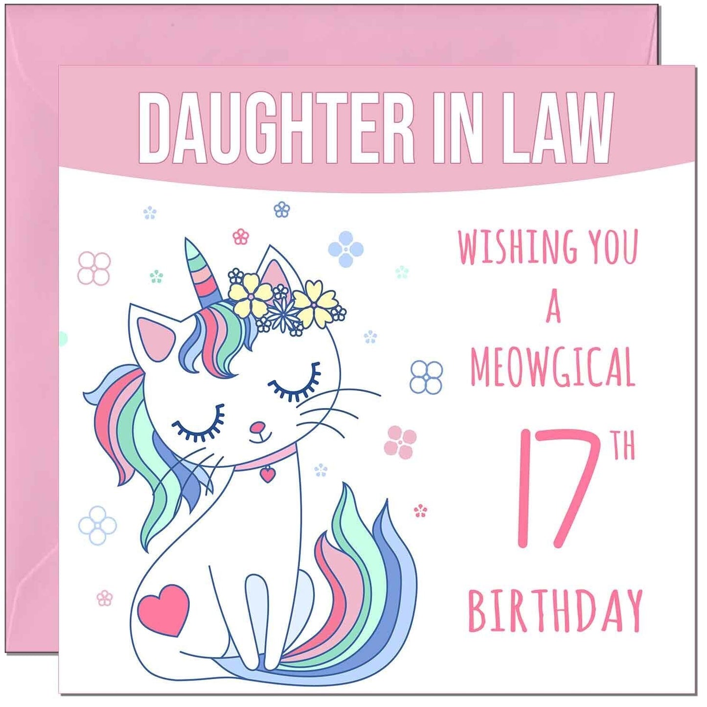 Daughter in Law Birthday Card - Meowgical Funny Cat
