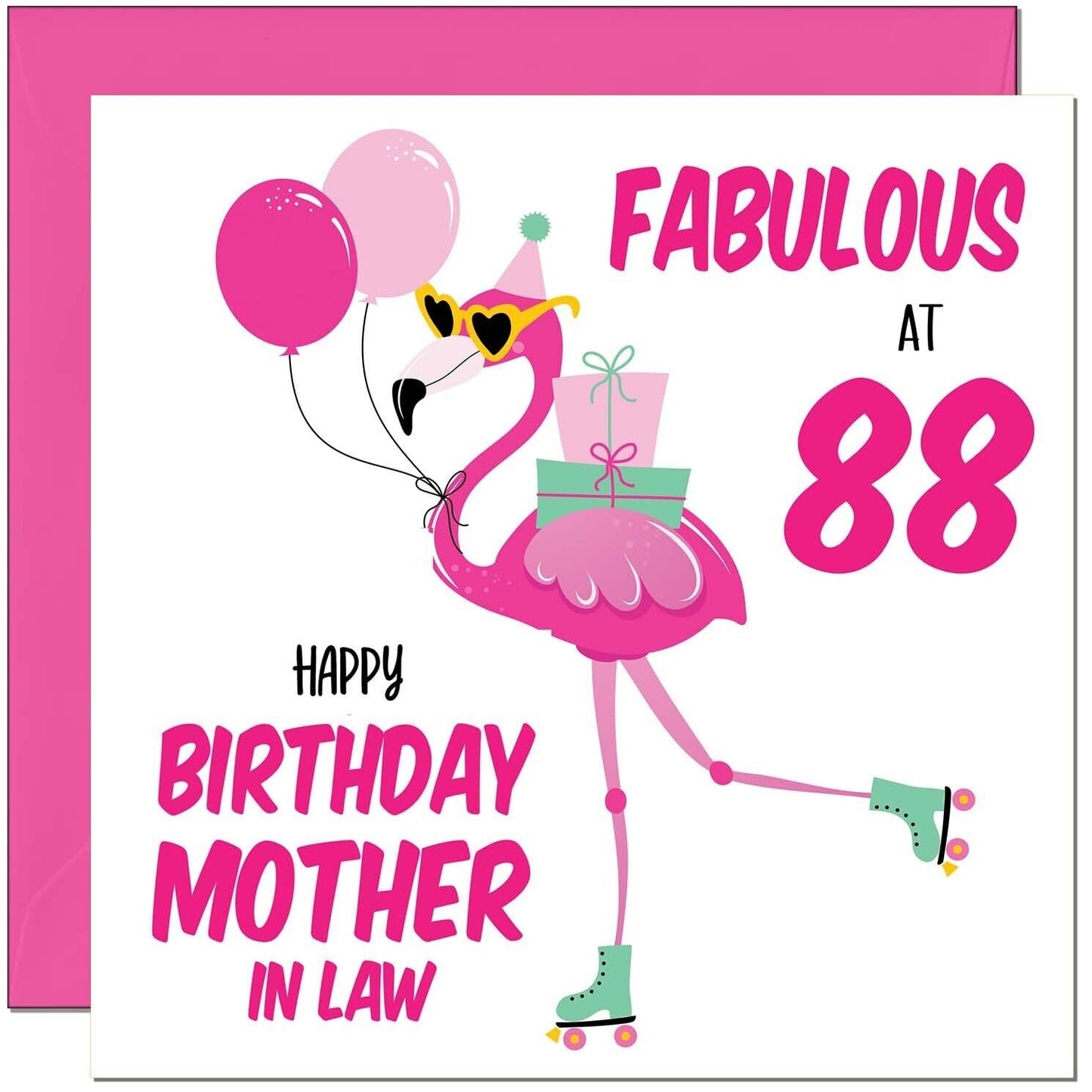 Mother In Law Birthday Card - Fabulous Flamingo - Pink Cute Mother-In-Laws