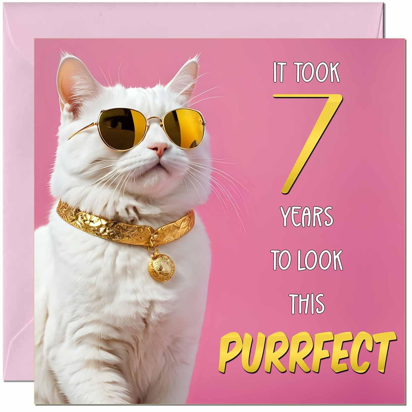 Cat Birthday Card for Women - Purrfect Birthday - Funny Cat Birthday Card for Year old woman Ladies Nan Grandma Mum Aunt Sister Mum Friend Kitty Kitten