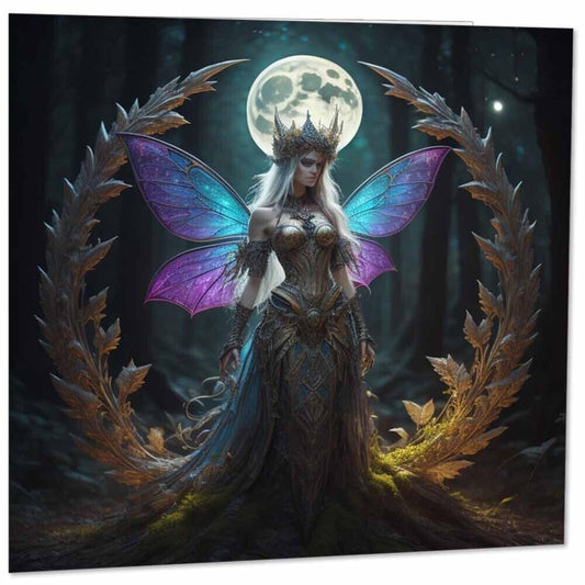 Fairy Moon Greeting Card - Beautiful Fantasy Card 145mm x 145mm