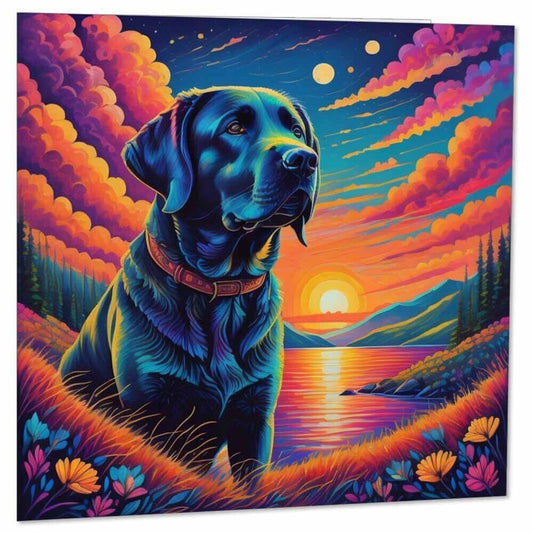 Labrador Greeting Card Painting beautiful Labrador dog Birthday Card 145 x 145mm