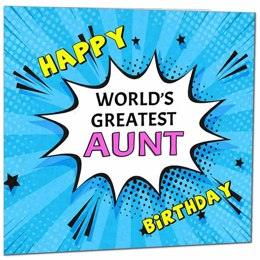 Wife Birthday Card - World's Greatest - Comic Book Pop Art Style Birthday Card for Wife