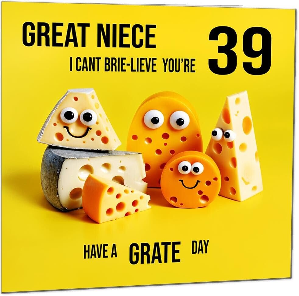 Great Niece Birthday Card - Cheese Pun Funny Great Nieces