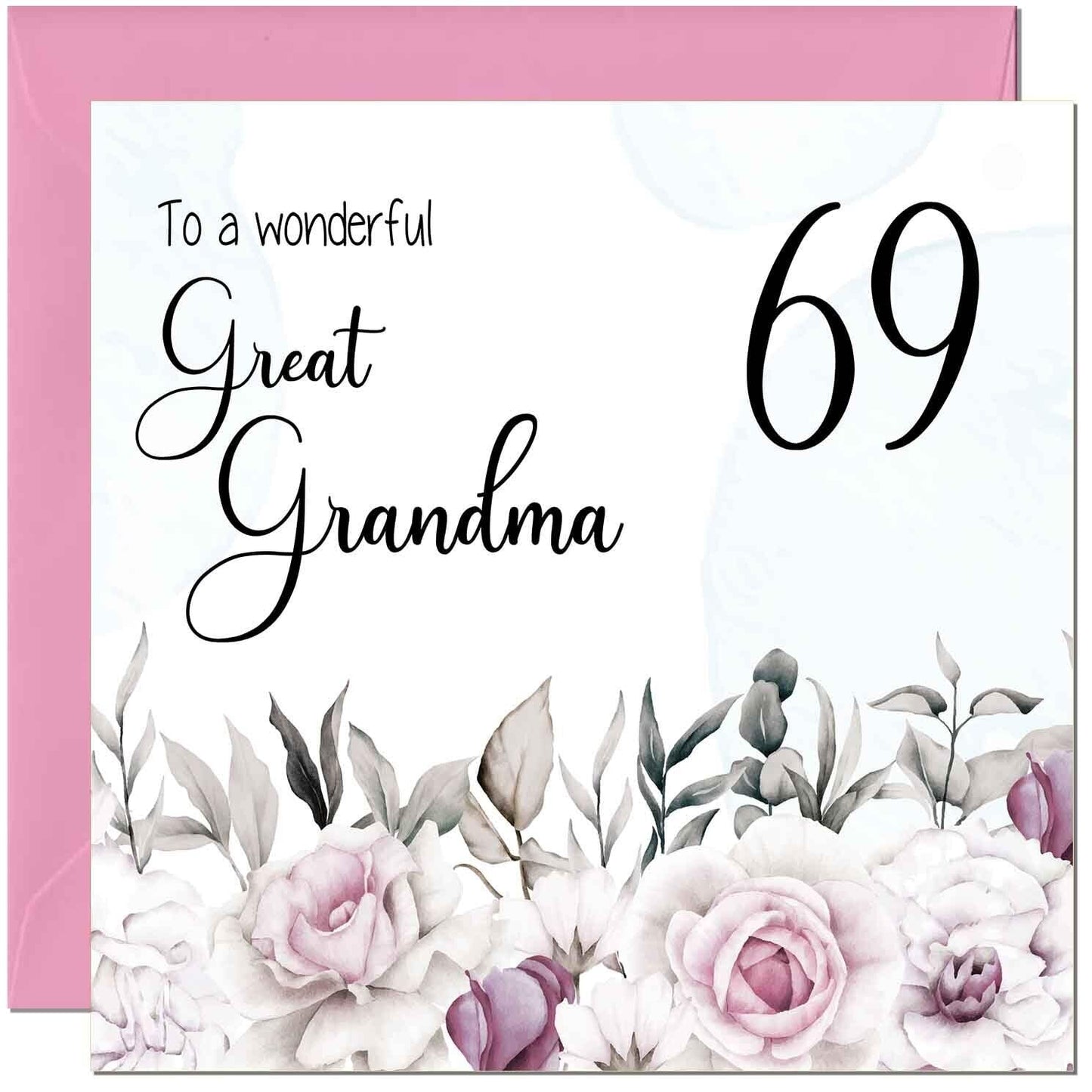 Great Grandma Birthday Card - Floral Elegant