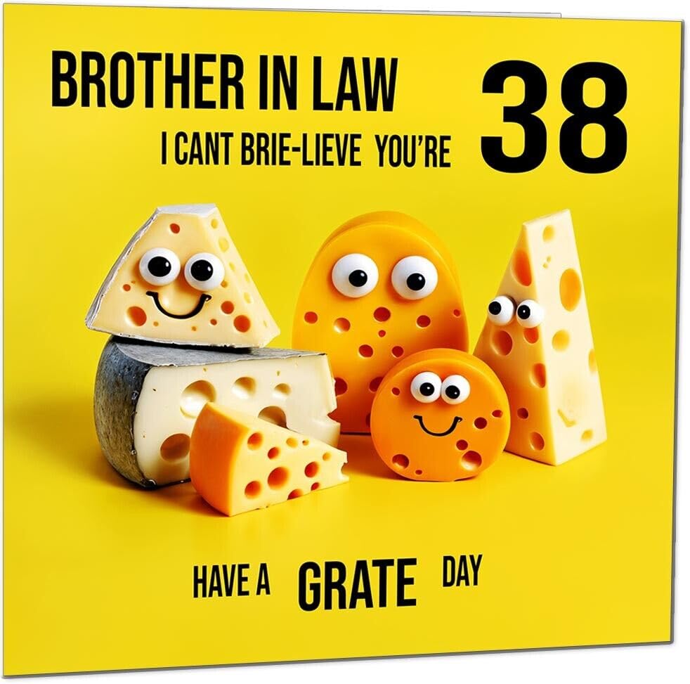 Brother in Law Birthday Card - Cheese Pun Funny Brother In Laws