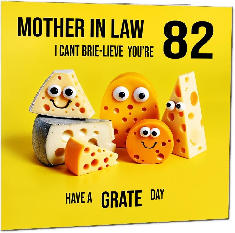 Mother in Law funny Birthday Card - Cheese Pun Funny Mother in Laws