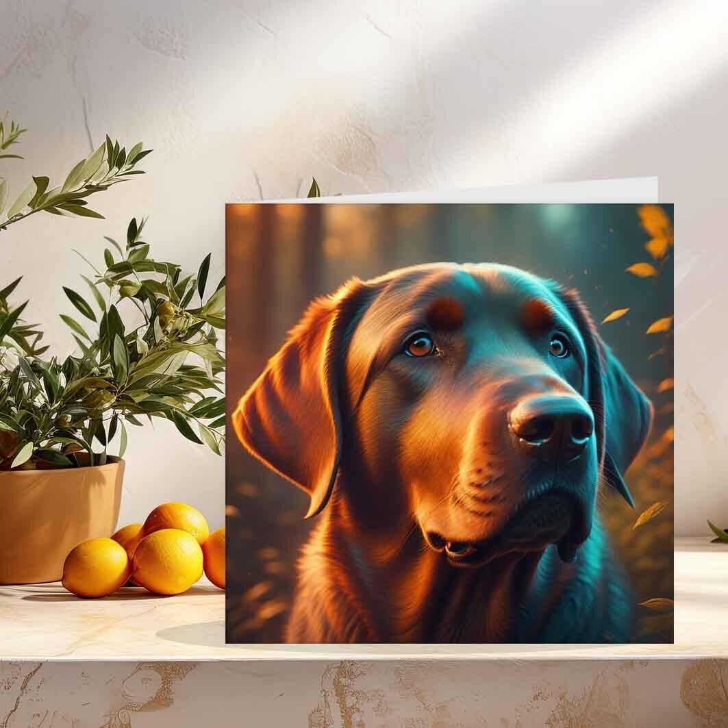 Labrador Dog Greeting Card 145 x 145mm Beautiful Labrador bday Card