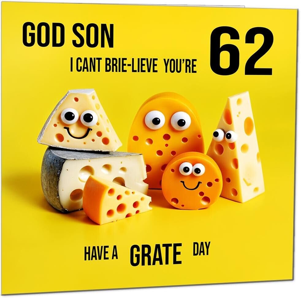 God Son Birthday Card - Cheese Pun Funny God Son's