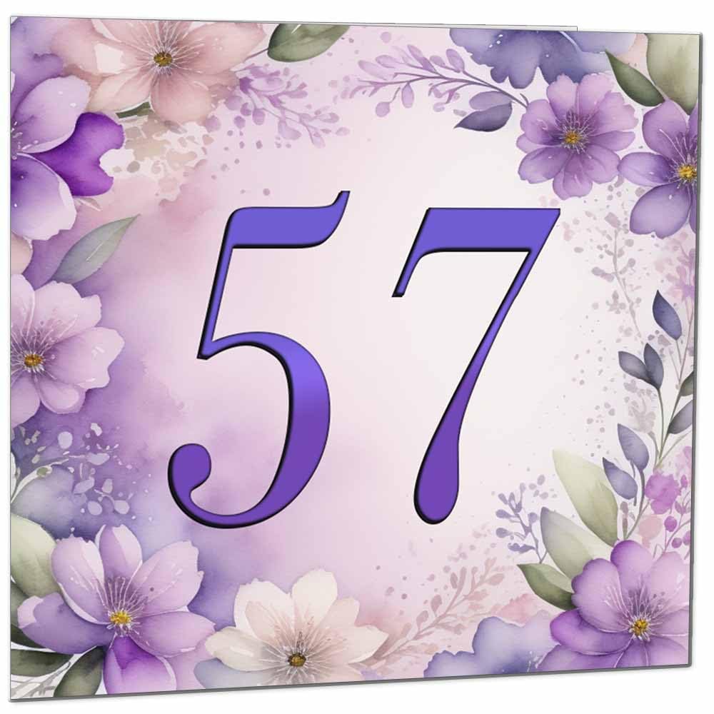Birthday Card for Women - Purple Floral 80th Birthday Cards for year old woman Ladies Grandma Nan Aunt Mum Sister Mom Friend