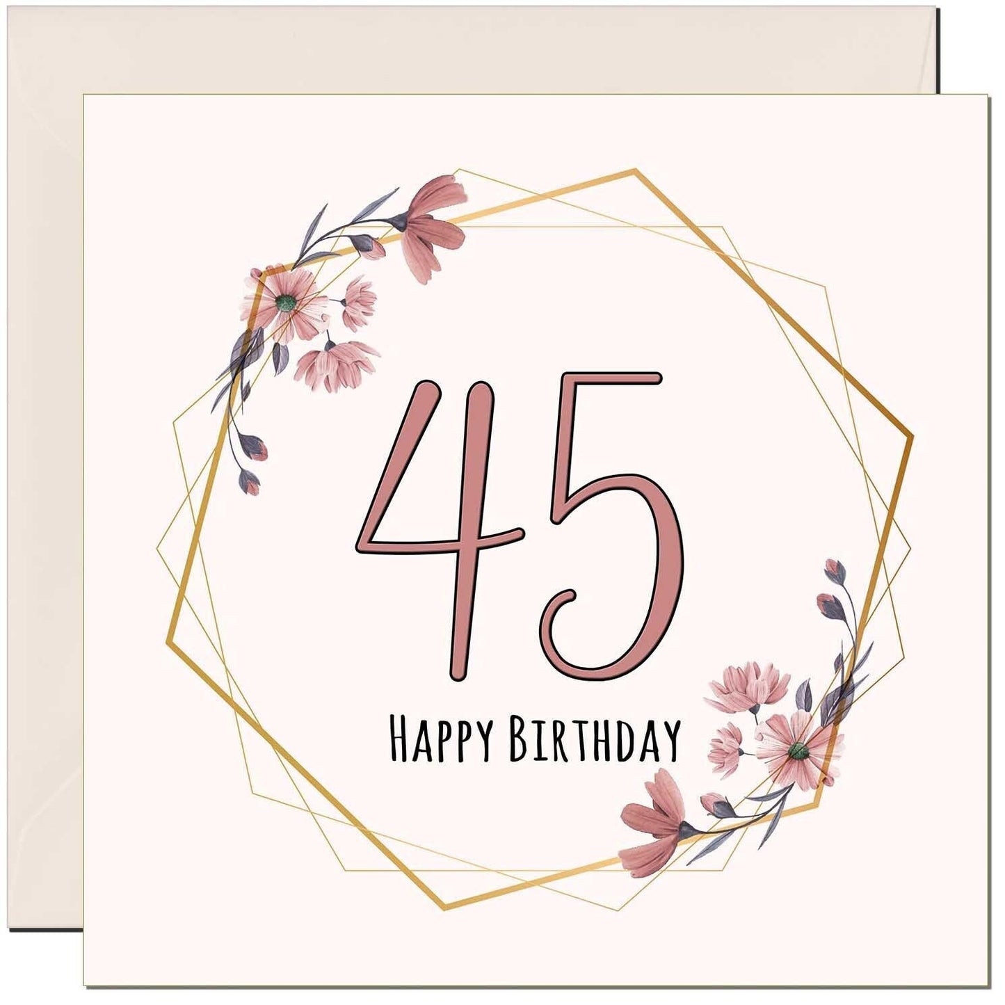 Floral Birthday Card for Women Elegant Beautiful