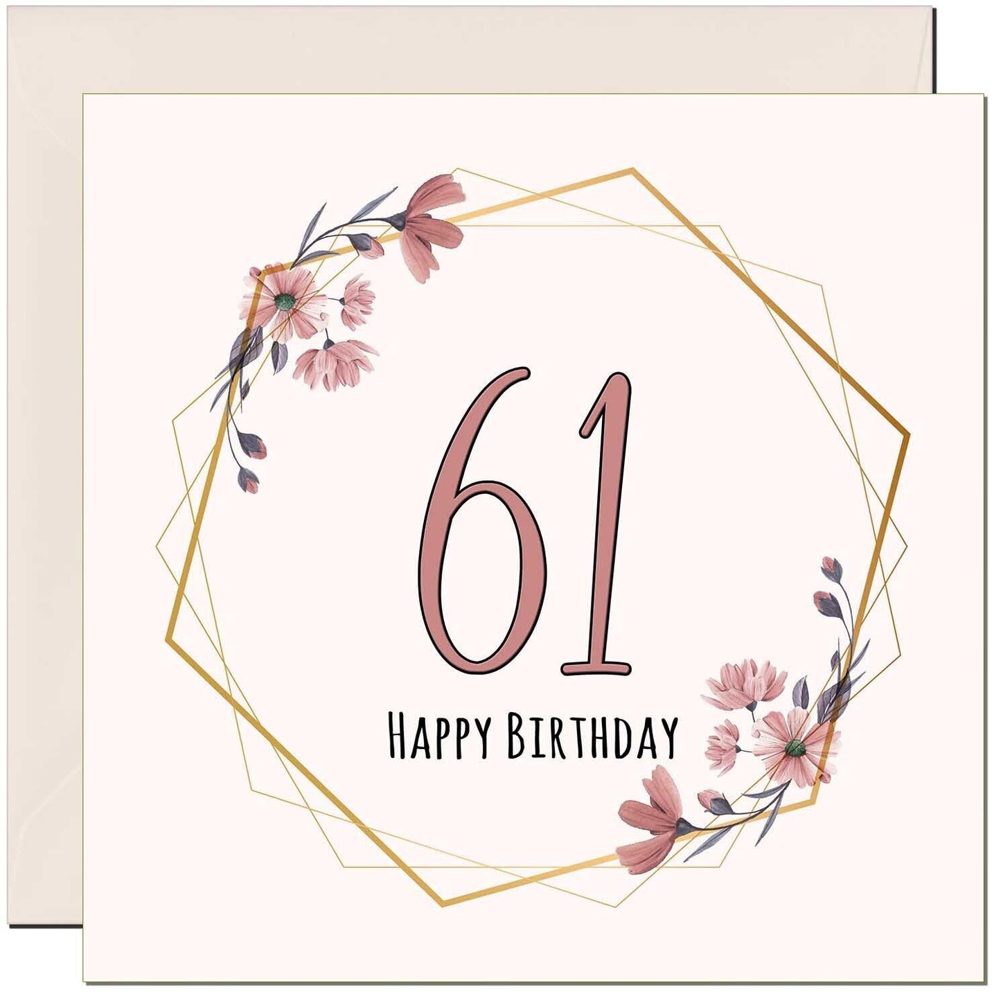 Floral Birthday Card for Women Elegant Beautiful