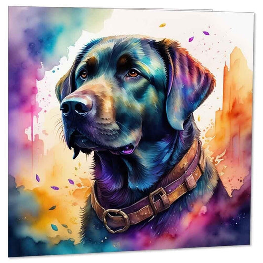 Watercolour Labrador Dog Greeting Card Labrador Birthday Card - 145 x 145mm