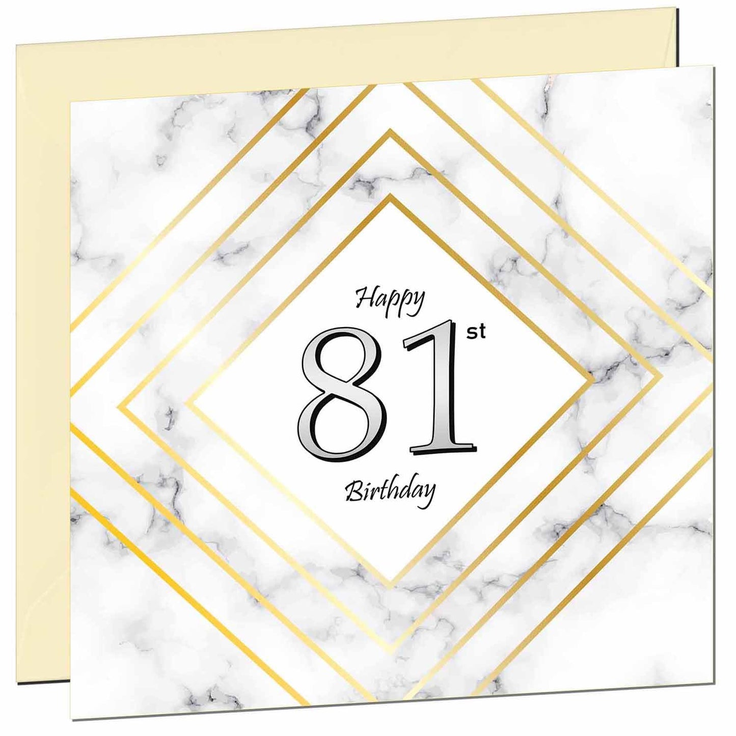 Birthday Card for Men Women - White Marble Gold - Birthday Cards for 59 year old Man FIfty Nine, Fifty Ninth Dad Grandad Grandpa Uncle Bday Gift Nan Mum Aunt