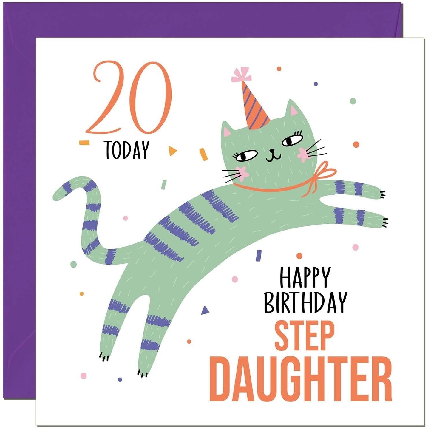 Step Daughter Birthday Card for Kids Cat Cute Step-Daughters