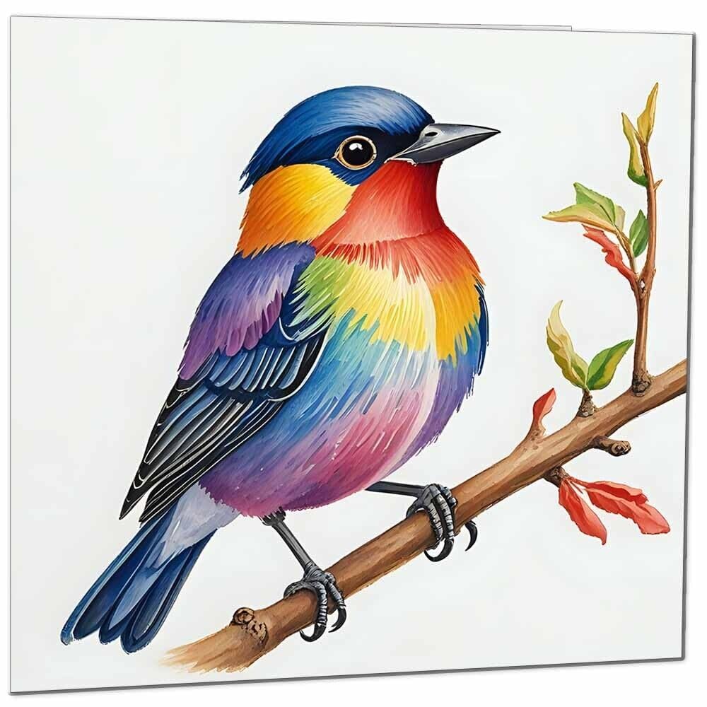 Colourful Bird Greeting Card - Any Occasion - beautiful Bird Illustration Art