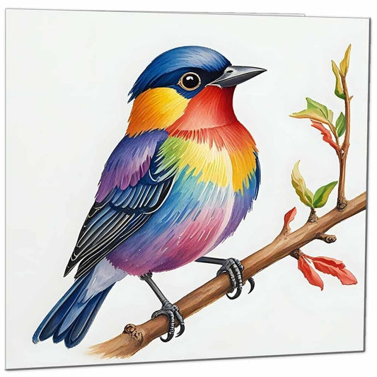 Colourful Bird Greeting Card - Any Occasion - beautiful Bird Illustration Art