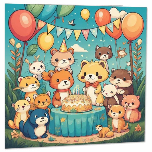 Cute Animals Birthday Card Kids Birthday Cards for Children 145 x 145mm