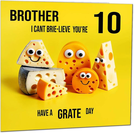 Brother Birthday Card - Cheese Pun Funny Brothers