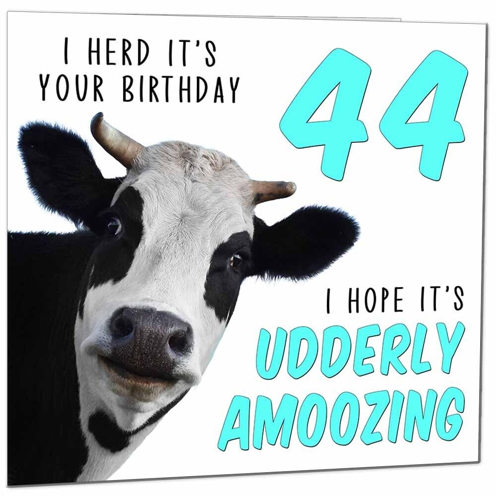 Birthday Card for Men Women Cow Pun Funny