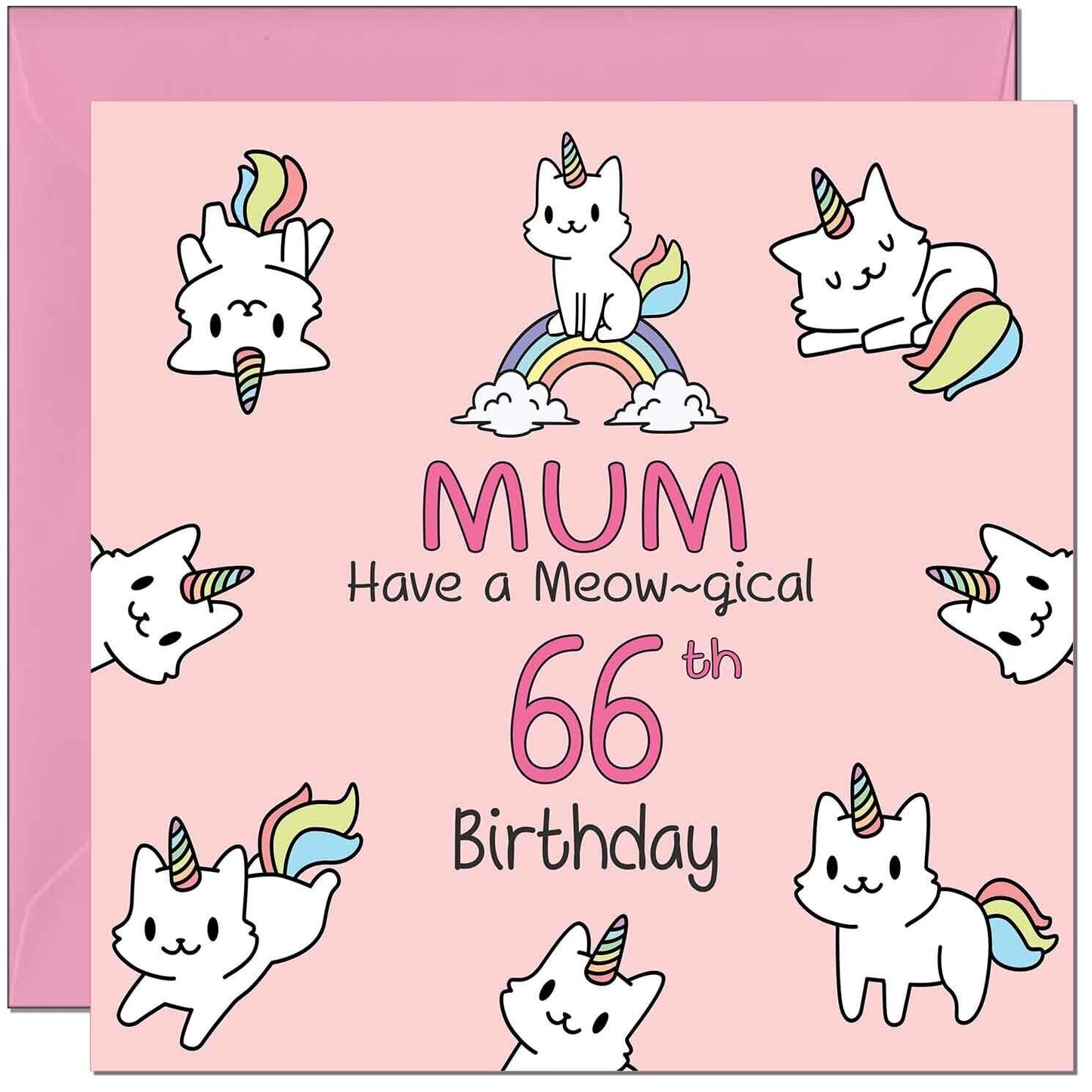 Mum Birthday Card - Funny Cat Cute Mother Mom