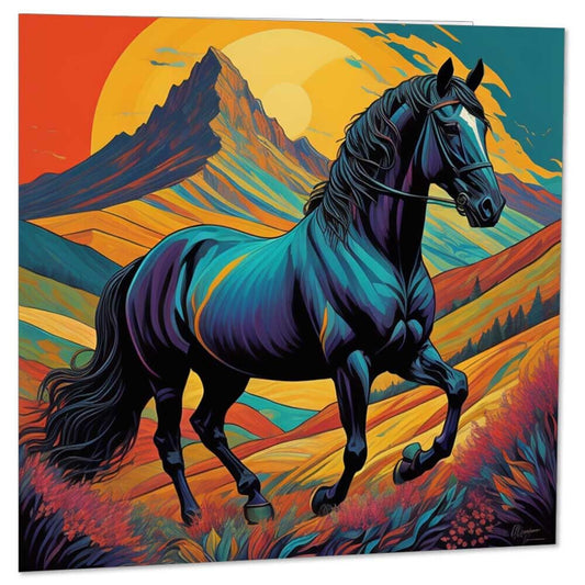Horse Greeting Card painting Horse Illustration art birthday card 145 x 145mm