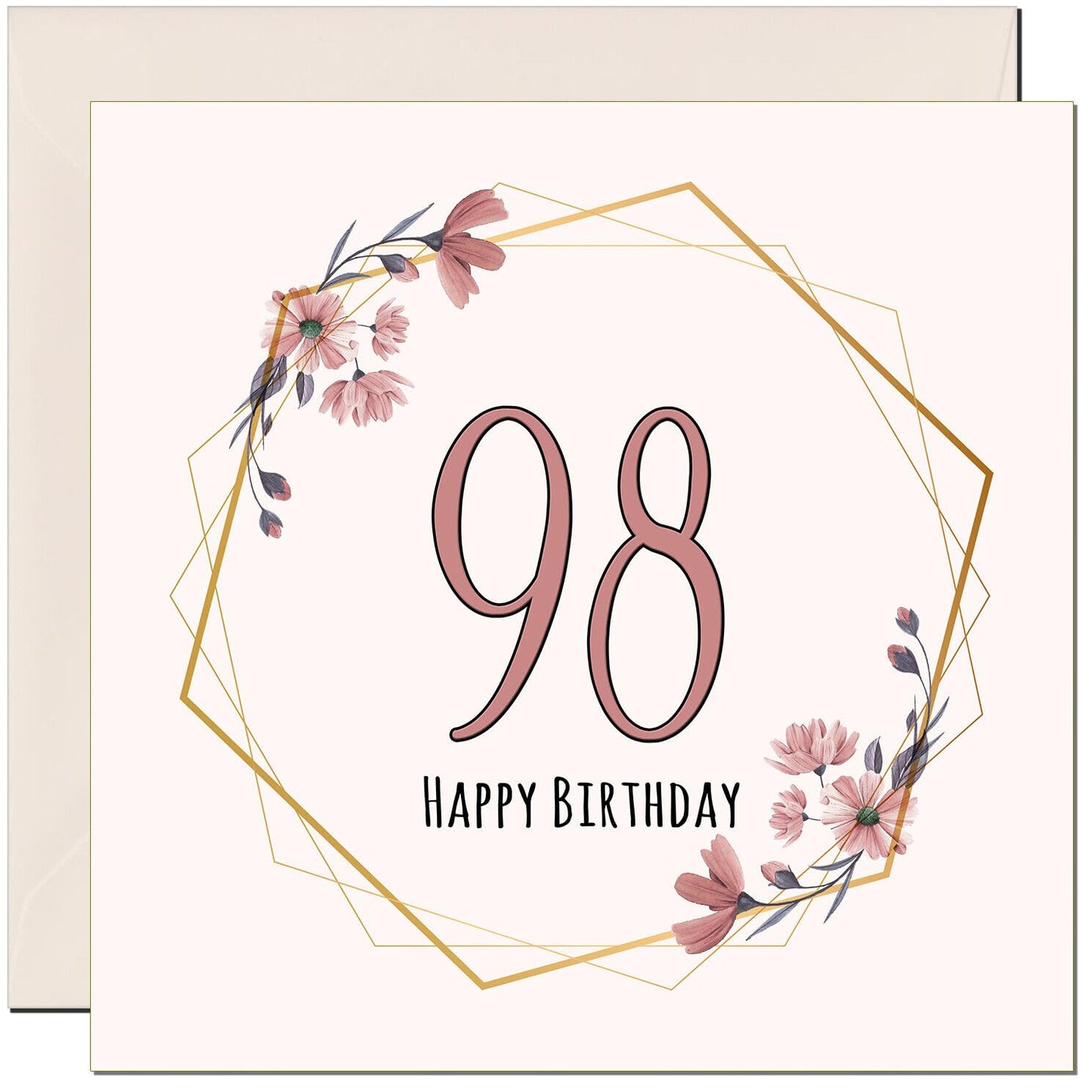 Floral Birthday Card for Women Elegant Beautiful