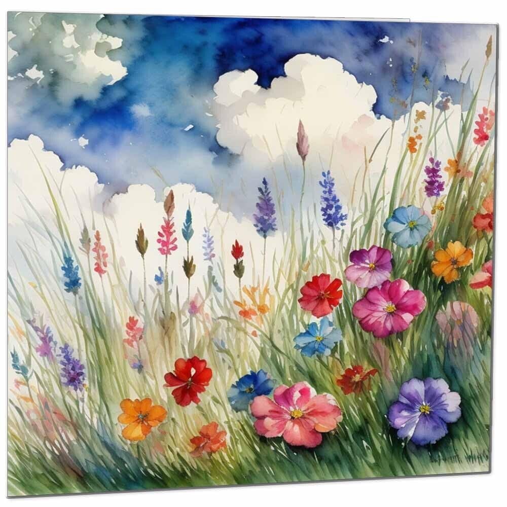 Beautiful Nature Flowers Art Any Occasion Blank Greeting Birthday Card