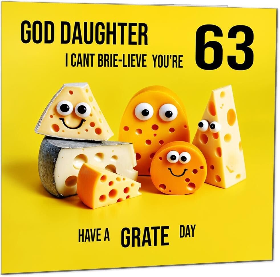 God Daughter Birthday Card - Cheese Pun Funny God Daughters