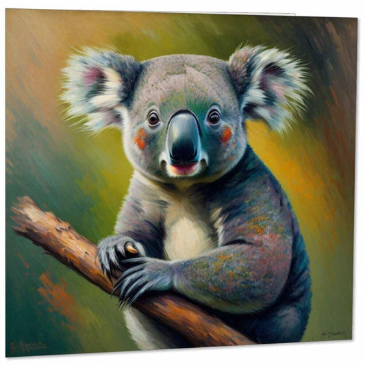 Koala Greeting Card Animal Impressionism Art 145mm x 145mm