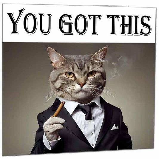 Good Luck Card - Cat You Got This - New Job Co Worker Colleague Leaving Card