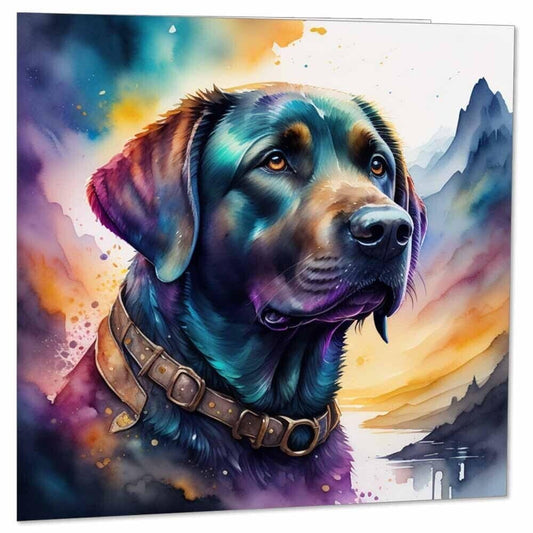 Labrador Watercolour Greeting Card 145mm x 145mm Dog Labrador Card