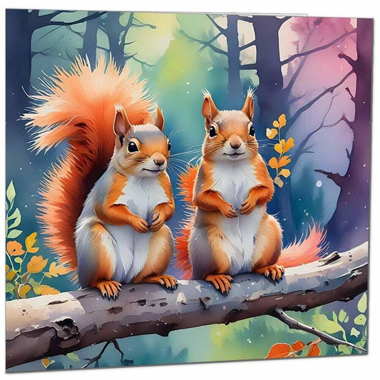 Squirrel Greeting Card - Any Occasion - Beautiful Squirrel Illustration Artistic