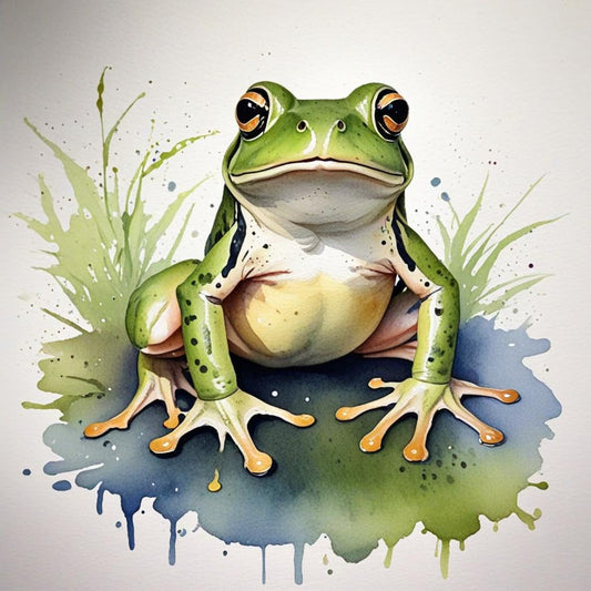 Frog Greeting Card - Any Occasion - Watercolour Frog 145 x 145mm