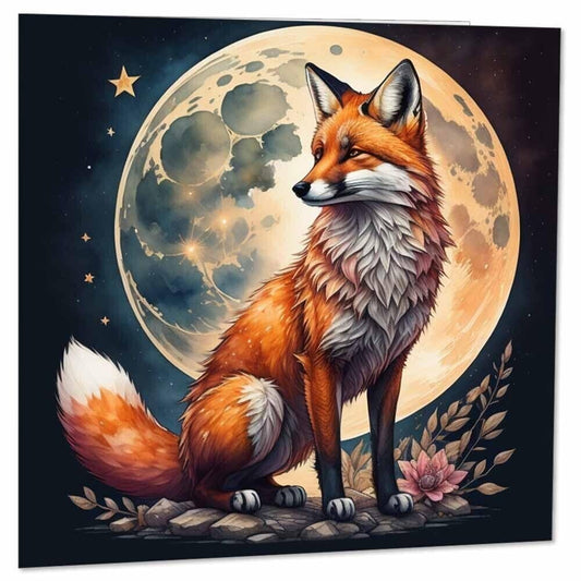Fox Moon Greeting Card 145 x 145mm