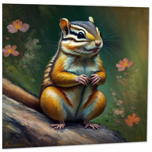 Chipmunk Greeting Card - Animal Impressionism Art 145mm x 145mm