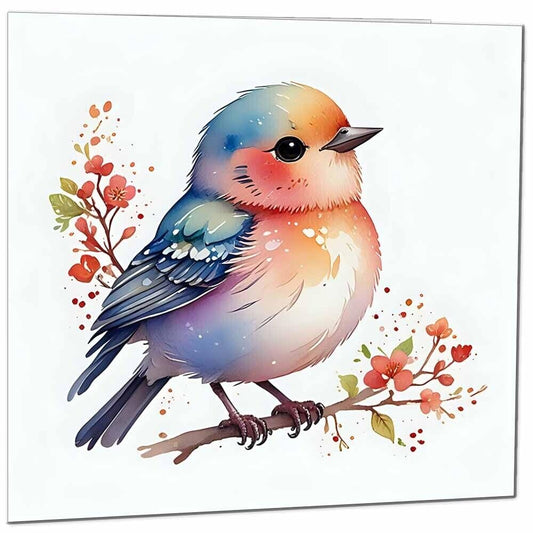 Bird Greeting Card - Cute Colourful Bird Card - Any Occasion