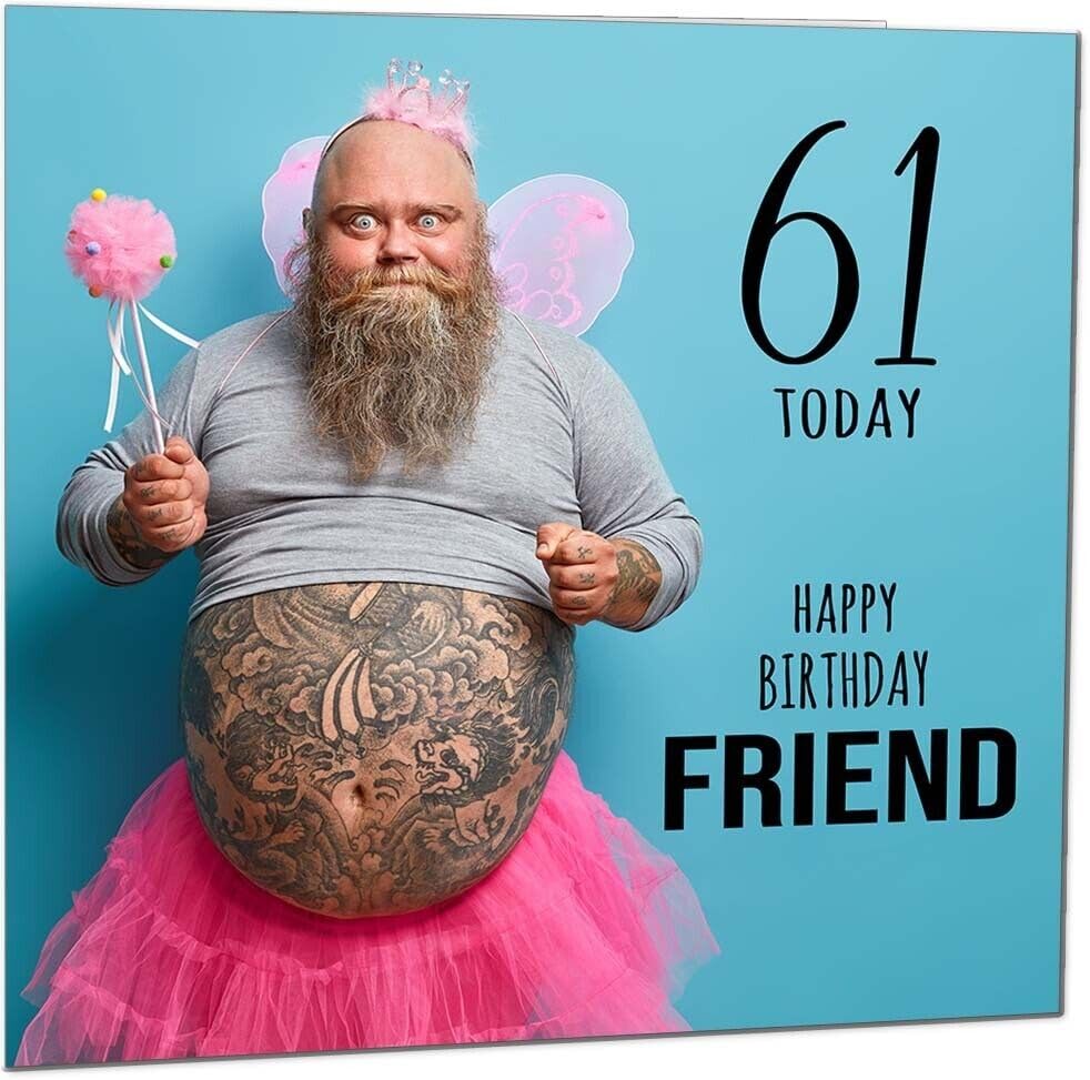 Friends Funny Birthday Card - Bearded Man Joke Funny Best Friend