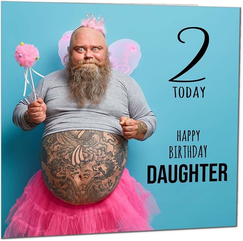 Daughter Funny Birthday Card - Bearded Man Joke Funny Daughters