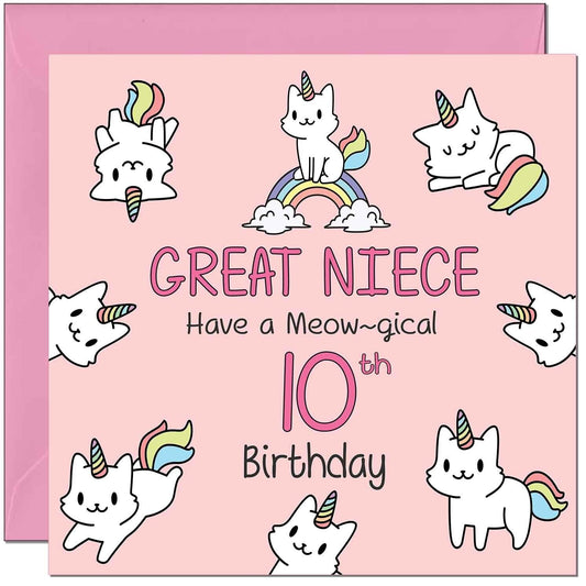 Great Niece Birthday Card - Funny Cat Cute Great Niece's