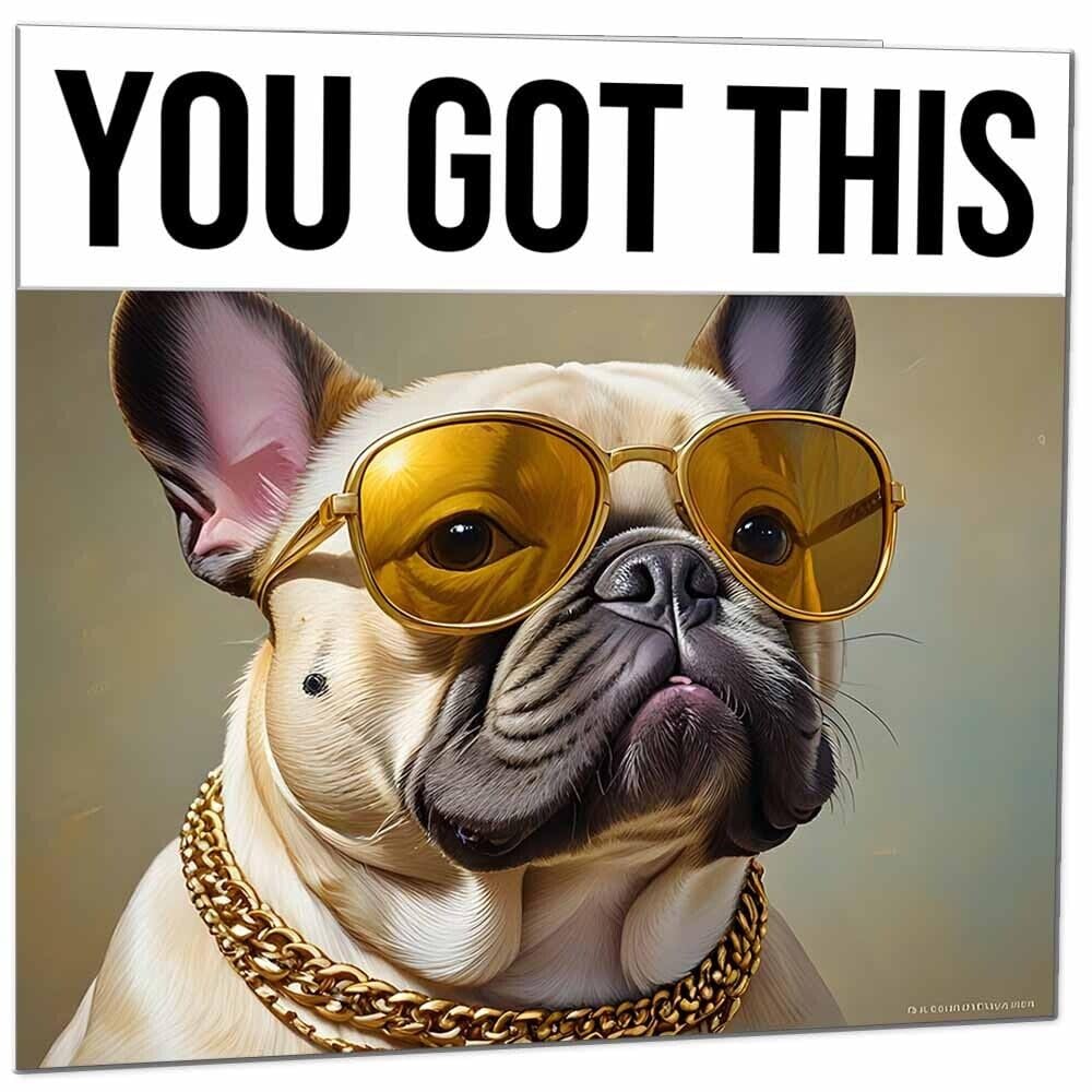 Good Luck Card - Cool French Bulldog - Colleague Co Worker New Job Card 145x145