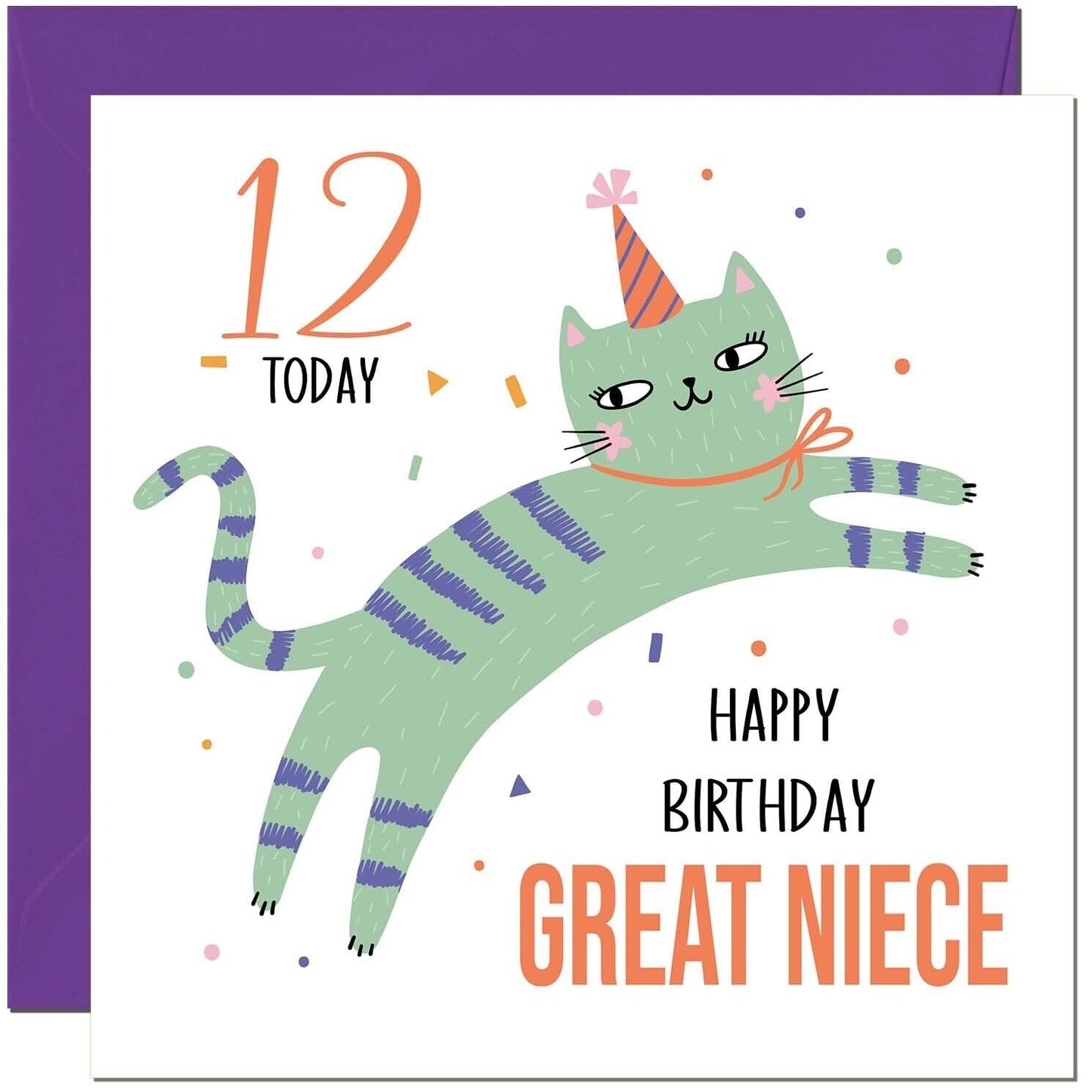 Great Niece Birthday Card for Kids Cat Cute Great Nieces