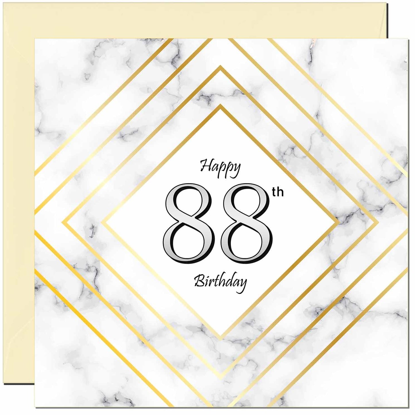 Birthday Card for Men Women - White Marble Gold - Birthday Cards for 59 year old Man FIfty Nine, Fifty Ninth Dad Grandad Grandpa Uncle Bday Gift Nan Mum Aunt