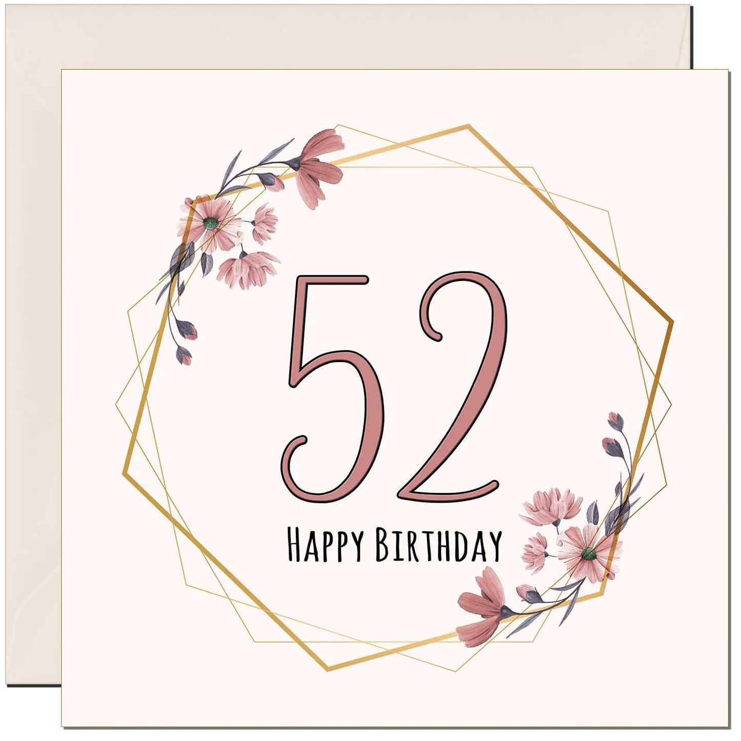 Floral Birthday Card for Women Elegant Beautiful